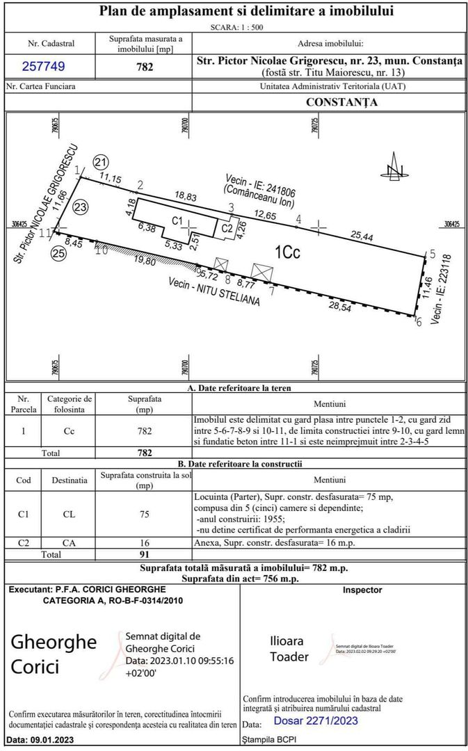 Teren 782 mp | Str. Pictor Nicolae Grigorescu | Zona Stadion | Utilită - Poză 3