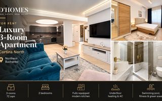 For Rent | Luxury 3-Room Apartment | 72 sqm | Cortina North - Poză 1