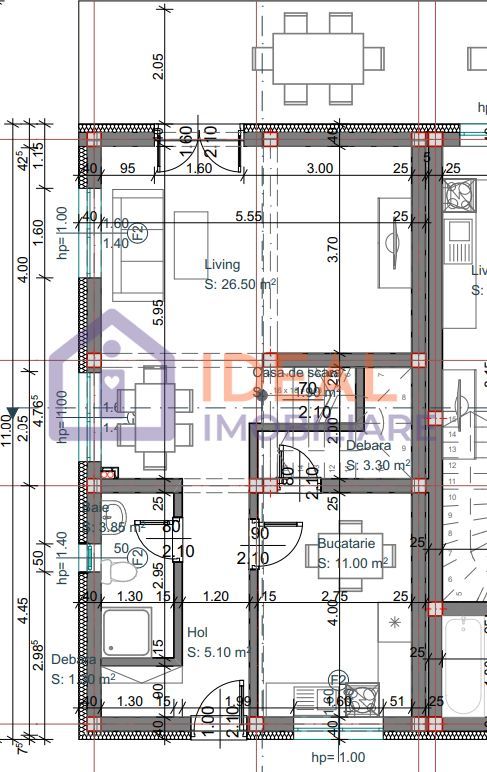 TRiplex cu 4 camere in Cartierul Arhitectilor, zona Lidl - Schiță 3