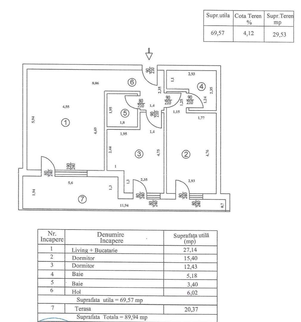 3 camere | Otopeni | Tunari | Terasa 20 mp | 2 x parcare - Schiță 23