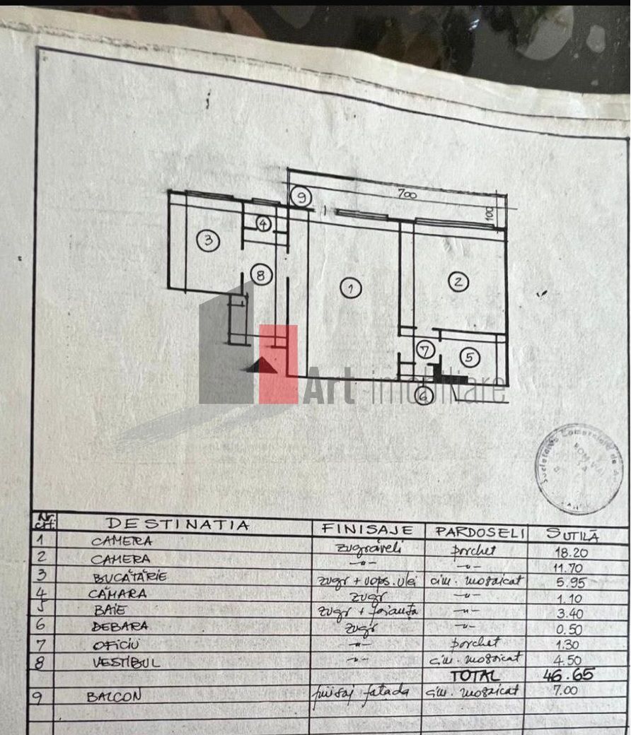 Apartament 2 cam.  semidecomandat - Schiță 10