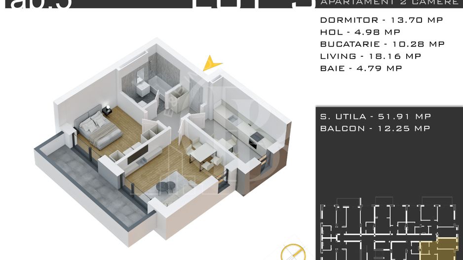 Theodor Pallady-Metrou Teclu-2 camere cu Parcare Bonus - Schiță 12