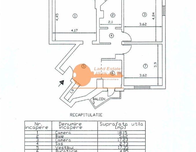 3 camere Piata Alba Iulia - Schiță 10