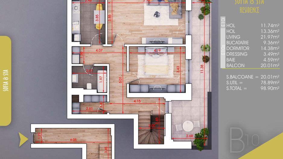 Apartament 2 camere,Dressing,Debara,Panorama superba,PARCARE,Pallady - Poză 7