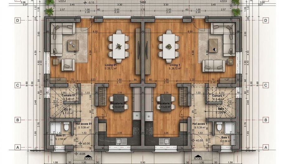 Casa tip duplex, doar 129700euro,  4 cmere, Sura Mica - Sibiu - Schiță 8
