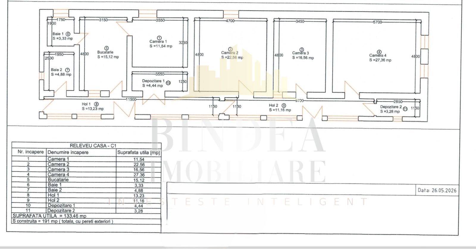 Casa individuala 4 camere- 133mp utili, teren 1052mp - Poză 2