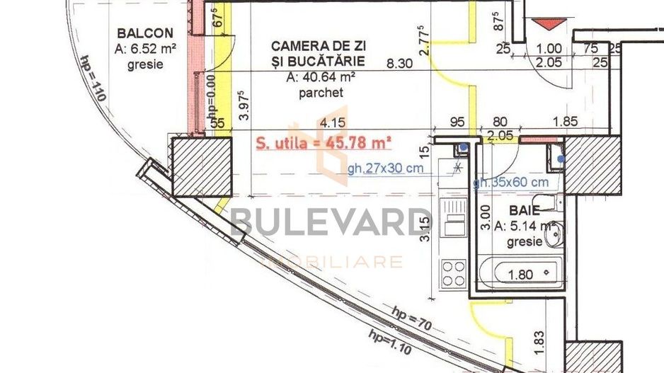 Apartament tip studio de inchiriere in bloc nou! - Schiță 16