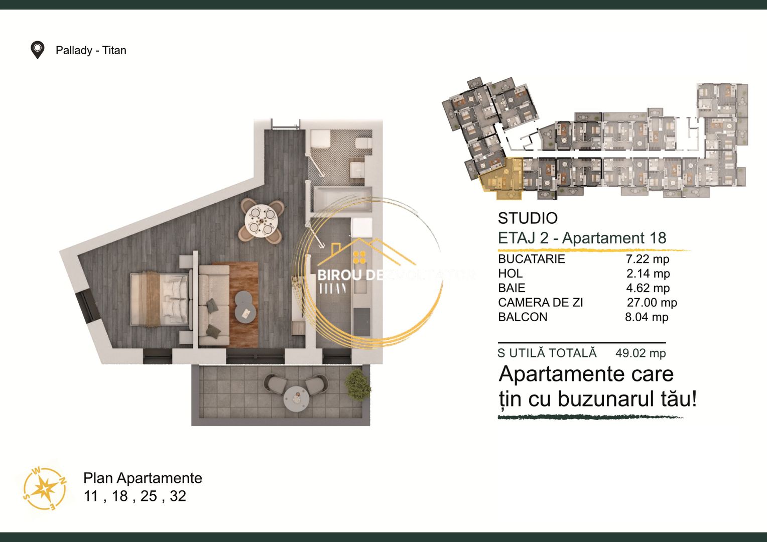 Ansamblu modern Titan Pallady Metrou Teclu STB  Pret promo Investitie - Schiță 4