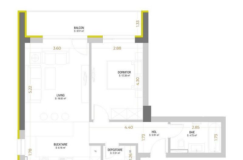 NU RATA 2 CAMERE OPEN SPACE URBAN PLAZA TERASĂ PARCARE ETAJ 7 - Poză 9