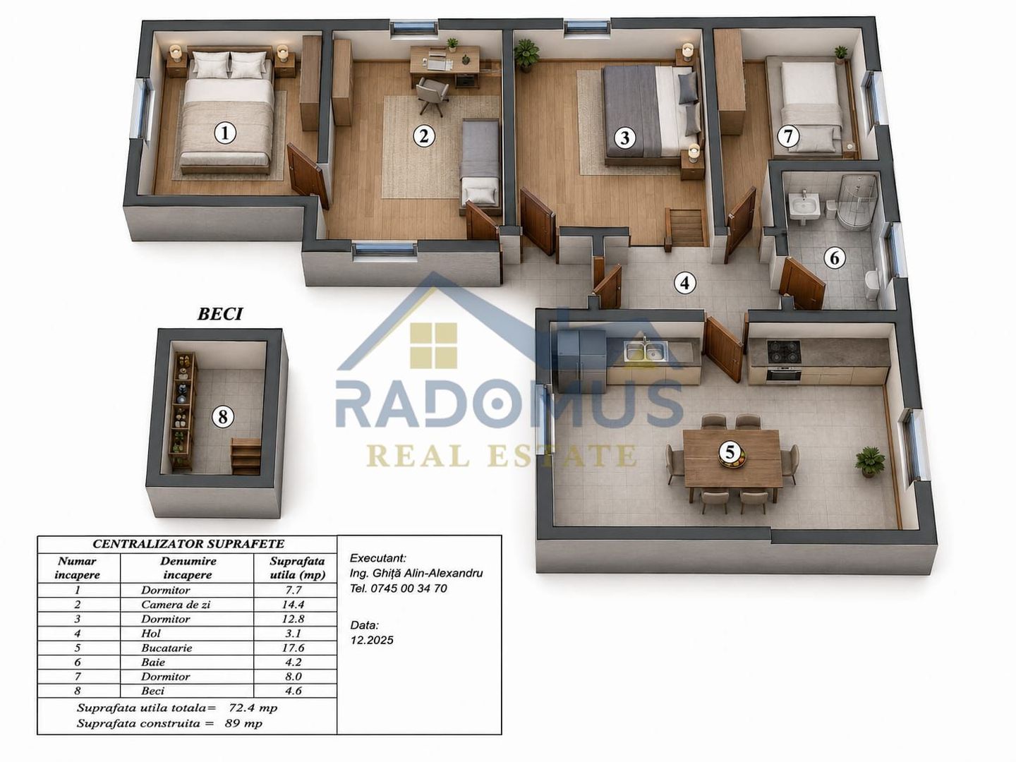 Casă renovată complet | 4 camere + Beci | Comision 0% | Str. Munteniei - Poză 11