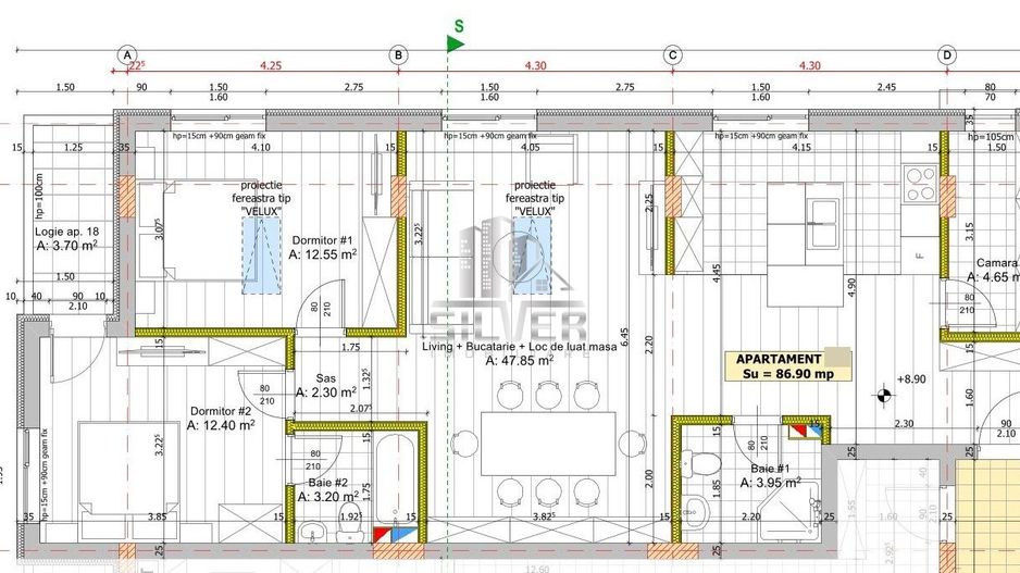 Apartament cu 3/4 camere/87mp/3 minute de statii autobuz. - Poză 2