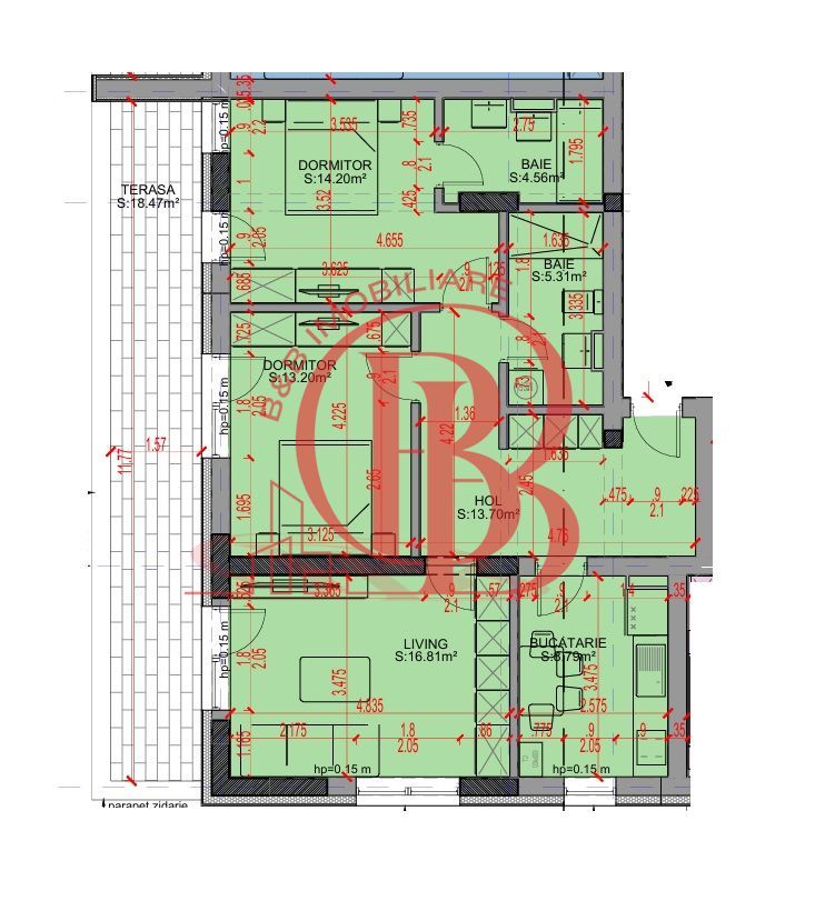 Apartament 3 camere Promo Loc Parcare Theodor Pallady - Schiță 2