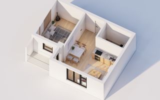 Apartament 2 camere | 44,5 mp + balcon | Etaj 1 | Rădăuți Central | Fi - Poză 3