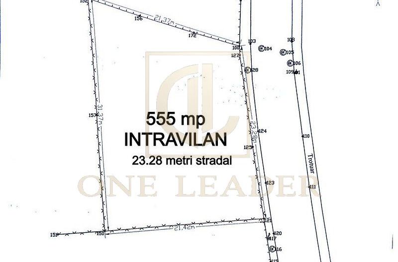 Teren Intravilan 555 mp de Vânzare Bran – Central | 23.28 m Deschidere Stradala - Poză 2