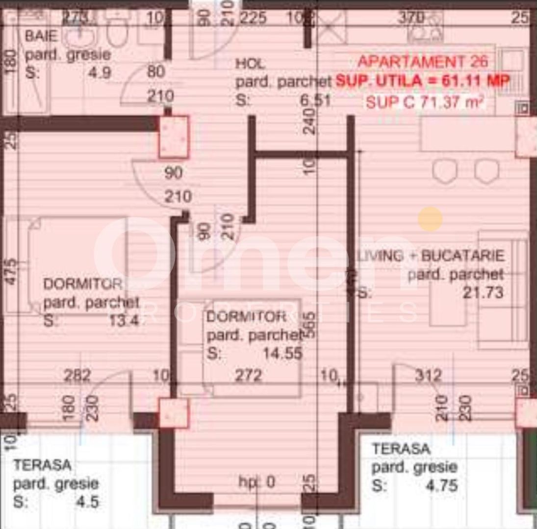 Apartament modern cu 3 camere – 61 mp utili – finisaje în curs – Etaj 3 - Poză 9