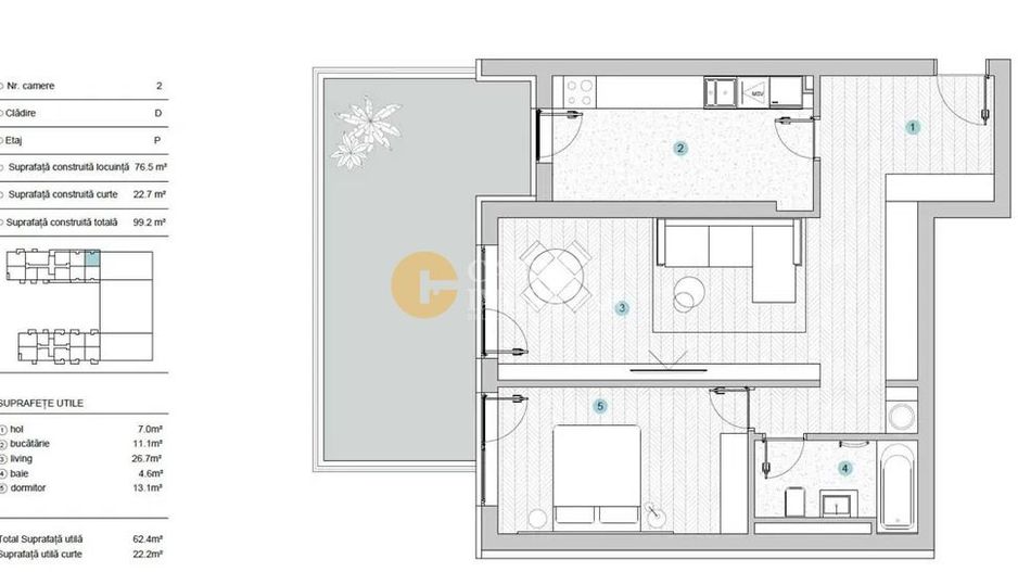 Chiriei - 2 camerei - Complex nou - Poză 6