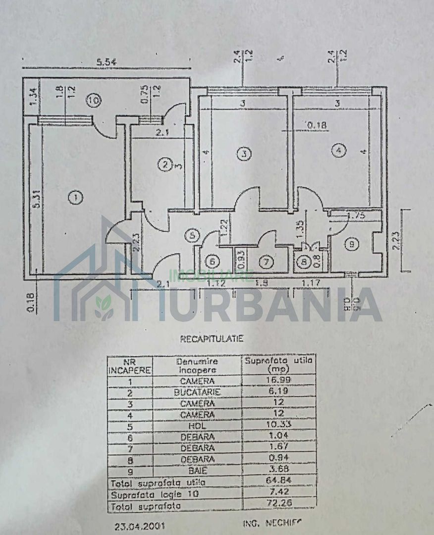 Apartament 3 camere decomandat, Podu Roș, Iași - 72,69 mp, etaj 4/10, complet mobilat și utilat - Poză 1