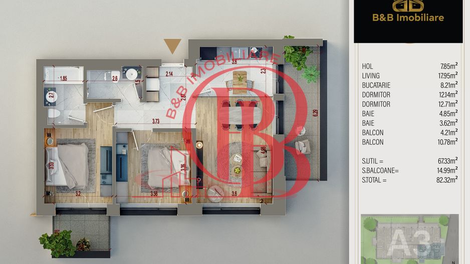 3 camere -complex cu circuit inchis -piscina--pista alergare - Schiță 8