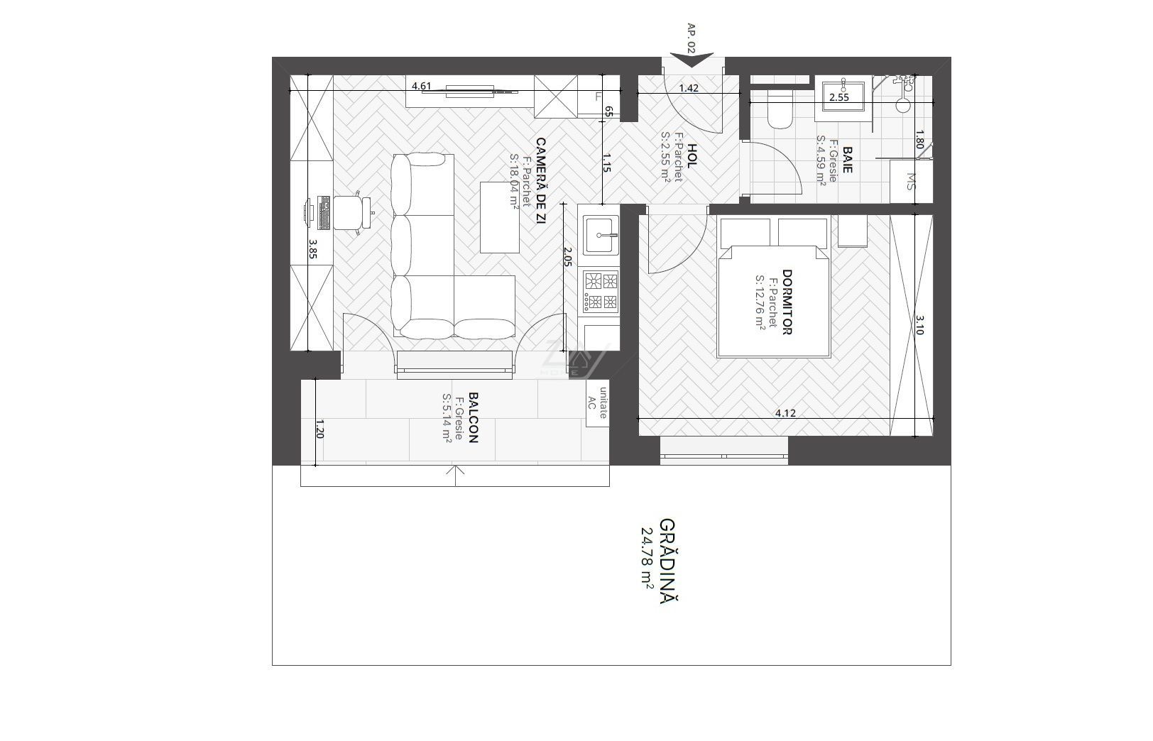 Bloc la asfalt. Gradina 25 mp. Loc de parcare. - Poză 8