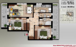 Ap.3 cam-70mp+20mp Terasa, Nicolae Grigorescu, Metrou - Poză 1