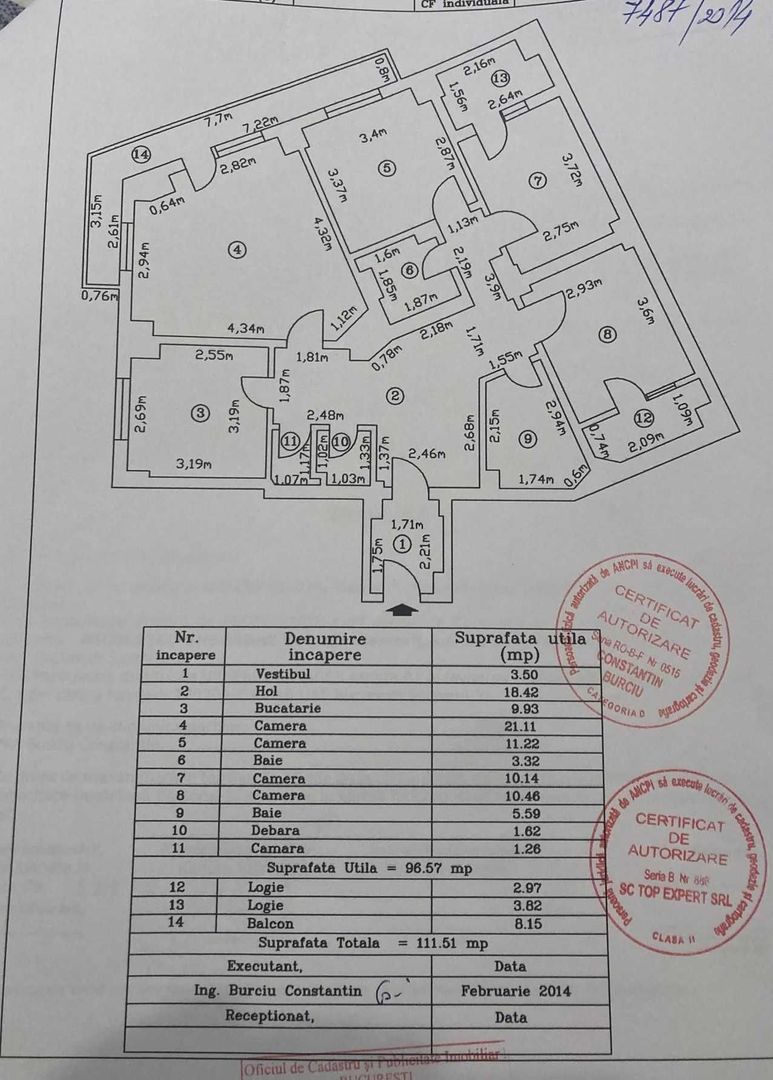 APARTAMENT 4 CAMERE | UNIVERSITATE | BLOC 80' - Schiță 8