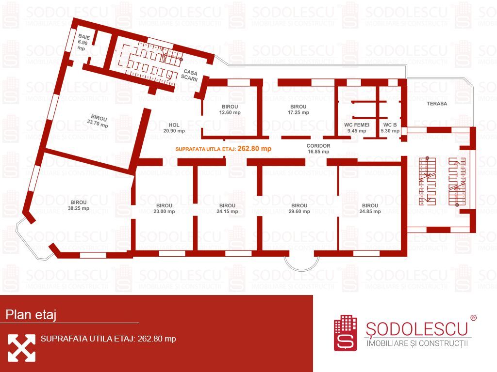 Spațiu birouri 263mp - Ultracentral - 3000 euro/luna+TVA - Poză 1
