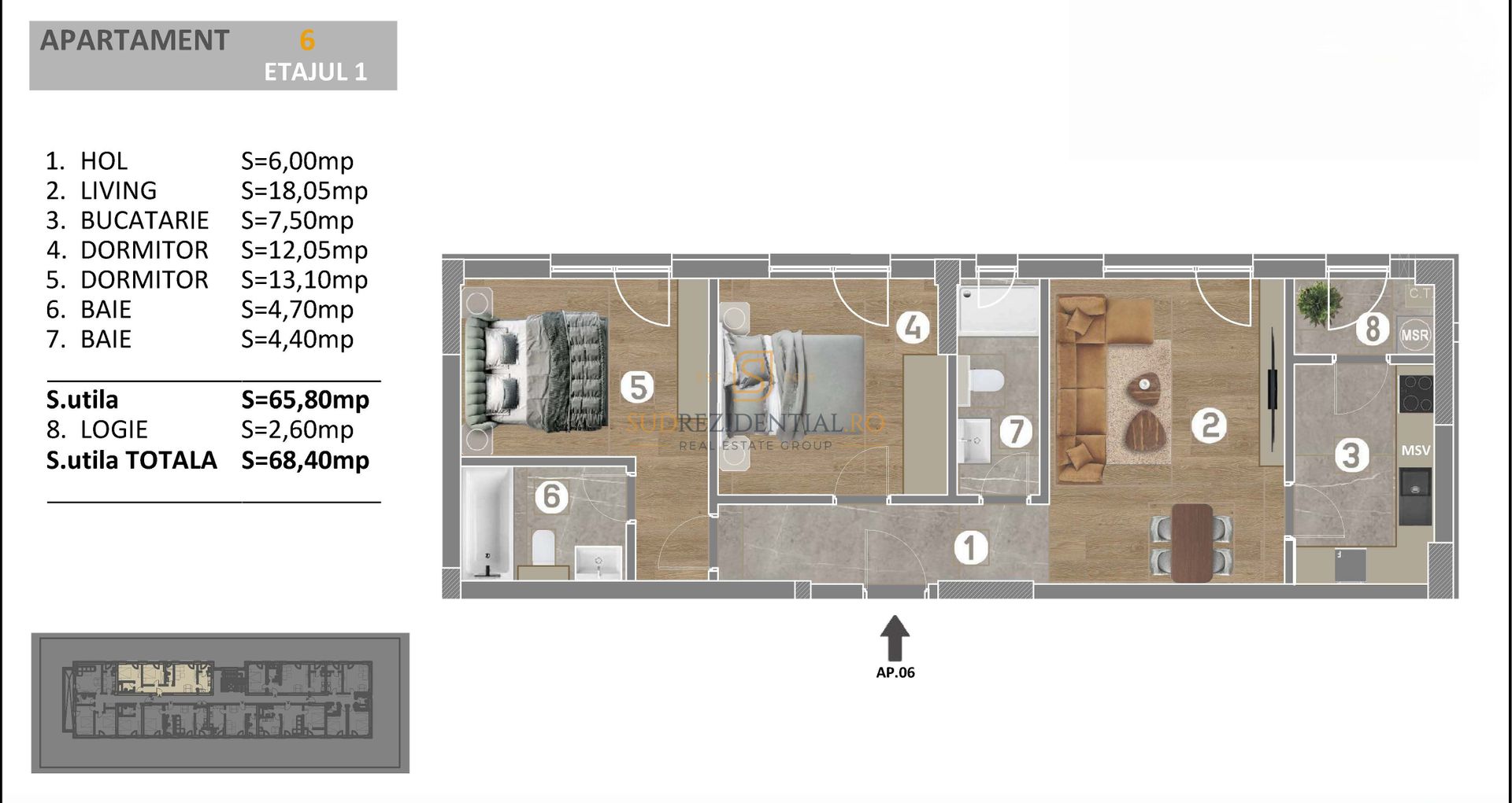 Apartament 3 camere, zona excelenta langa parc Tudor Arghezi, Sector 4 - Schiță 7