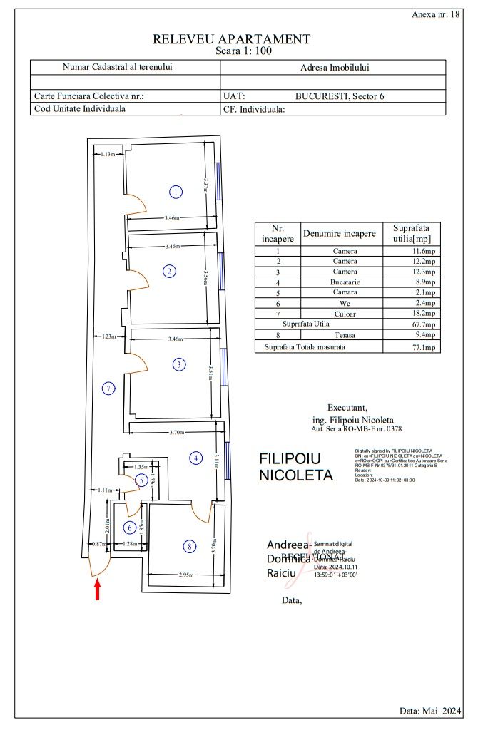 Cotroceni | Apartament 3 camere in vila - Schiță 27
