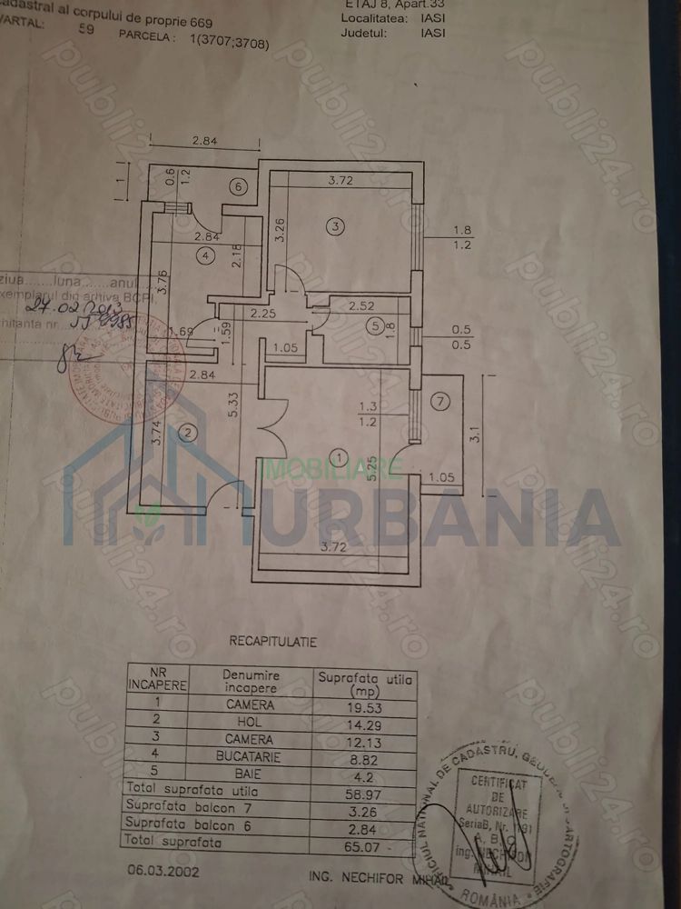 # De vanzare ap. 2CD(60mp utili), et.8 8 cu pod, bloc din 1991 - Poză 3
