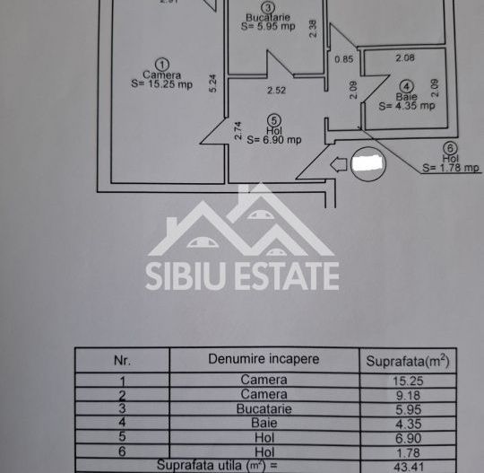 Apartament decomandat cu 2 camere, balcon, etaj 3, recent renovat, -Sibiu - Poză 9