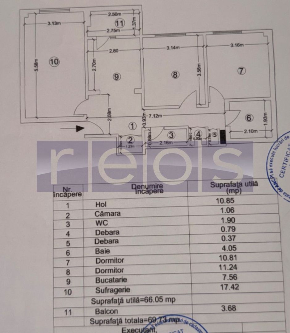 VANZARE 3 CAMERE | DECOMANDAT | ETAJ 1 | RENOVAT | ZONE CRANGASI - Schiță 16