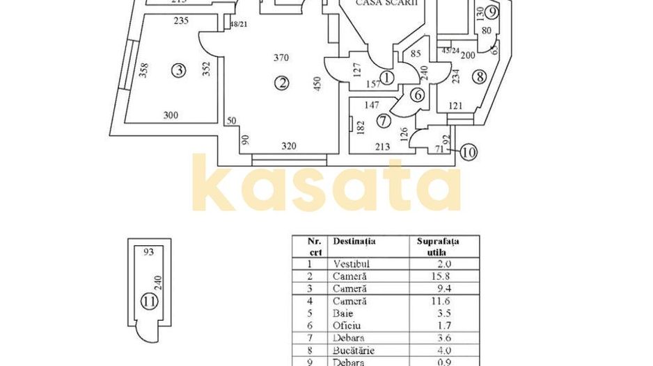 Apartament 3 camere Dorobanți - Etaj 3, singur pe etaj, poziție premiu - Schiță 15