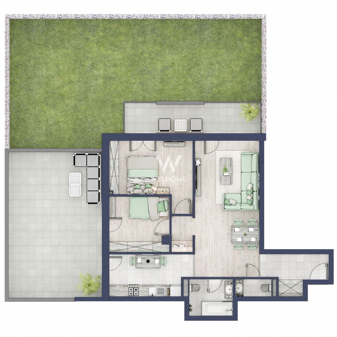 Apartament 3 camere + Gradina de 107mp,  Sibiu - Schiță 8