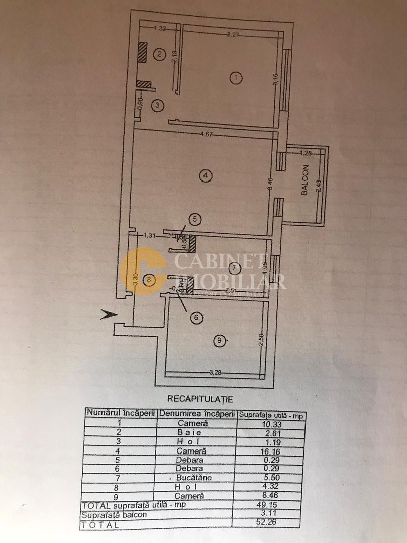 Etaj 2, apartament cu 3 camere, zona ZIMBRU - Alexandru Cel Bun - Poză 6