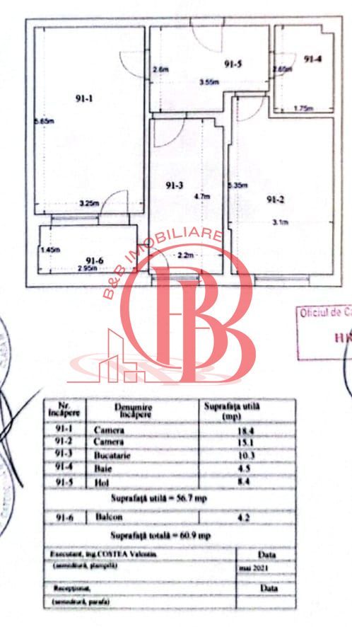 Apartament 2 camere 12 min Metrou Teclu Mobilat Utilat - Schiță 13