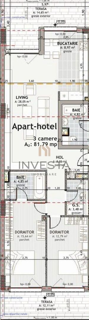 Apartament superfinisat cu 2 terase in Grand Park, zona Gheorgheni! - Schiță 5