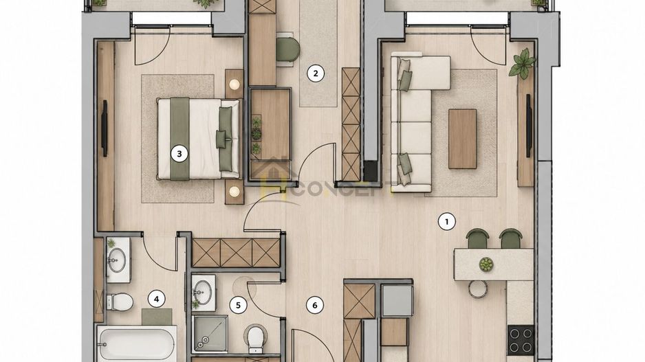 3 camere, Ansamblu rezidential, Toate facilitatile, Vedere lac - Poză 8