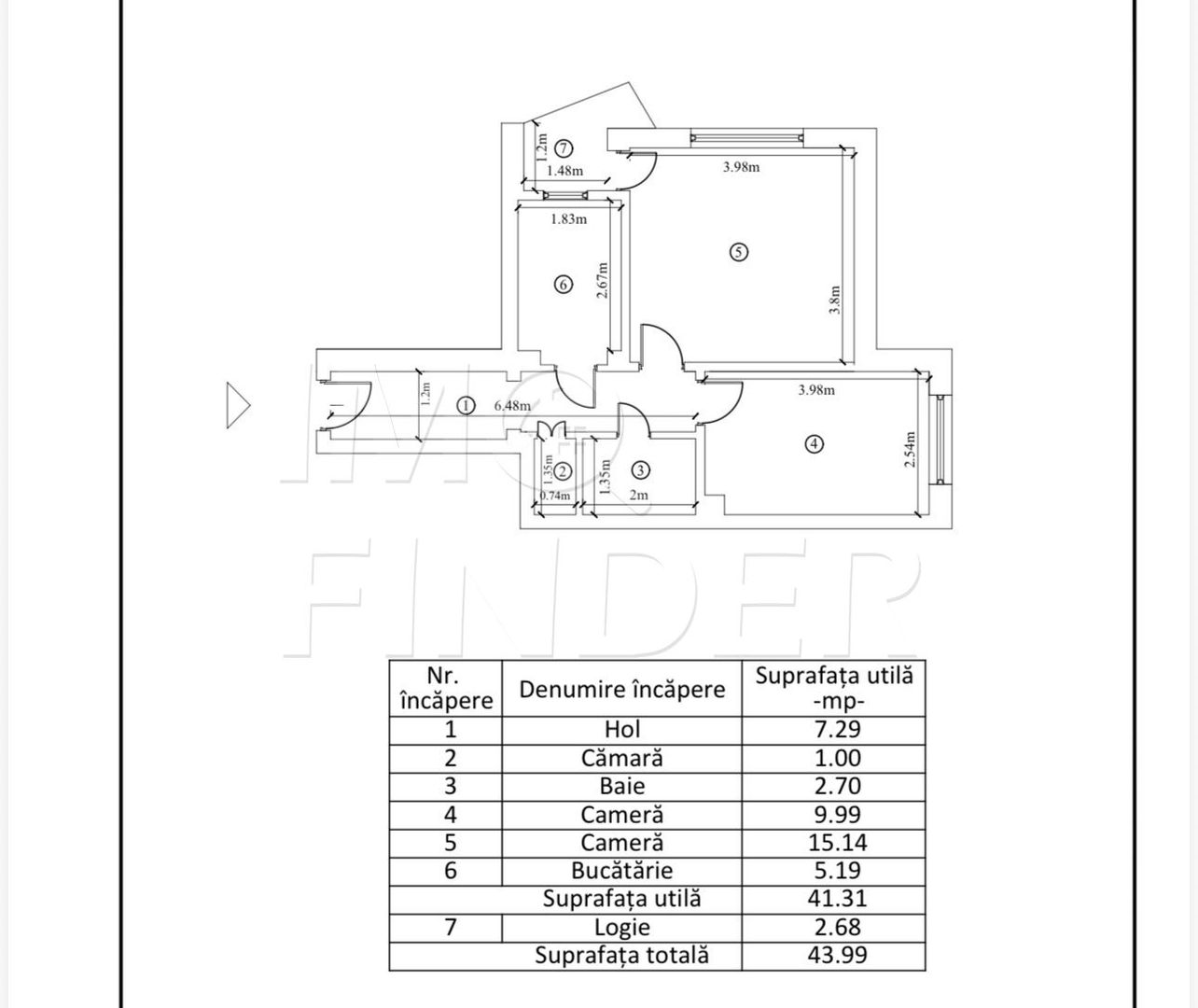 Apartament 2 camere decomandate, 42 mp, etaj 8/10, zona La Terenuri – Manastur - Poză 9