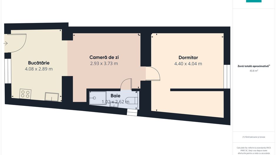 Apartament modern cu 2 camere la curte comună - Poză 15