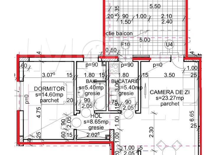 Apartament 2 camere decomandate, cu terasă de 26 mp | Andrei Mureșanu Sud - Schiță 14