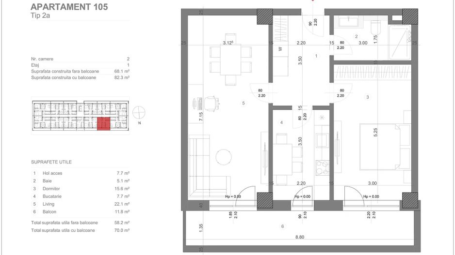 Apartament 2 camere - Poză 3