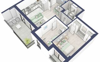 Apartament 3 camere | Balcoane 10.6 mp | Gradina ca. 77mp | Turnisor - Poză 5