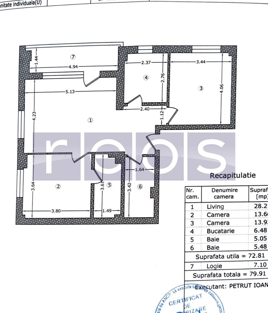 VANZARE APARTAMENT TRIFESTI 3 CAMERE | 80 MP | LOC PARCARE INCLUS - Schiță 11
