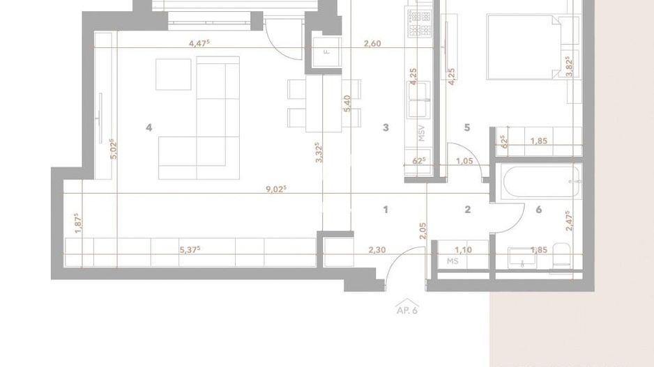 Apartament 2 camere, suprafata generoasa, Sibiu - Schiță 7