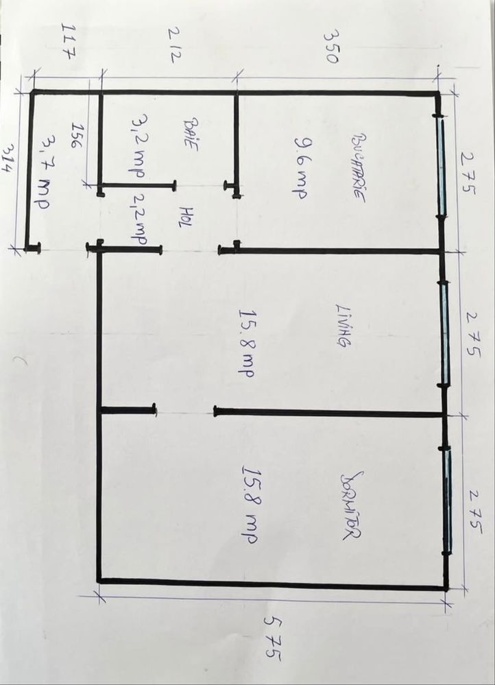 Apartament 2 camere, 50 mp – strada Cerna, etaj 3/4 - Poză 7