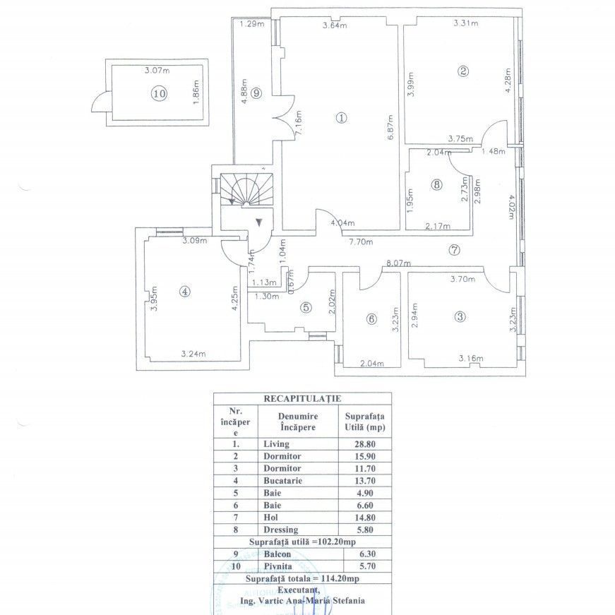 Apartament 3,5 camere Turda | Gradinita nr 42 - Schiță 17