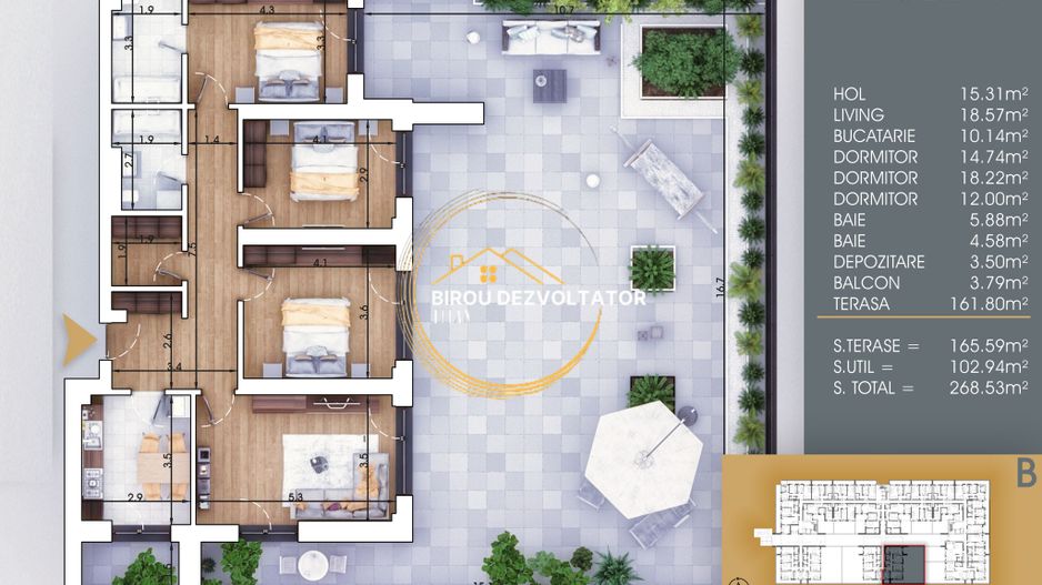 Mare Terasa Metrou Teclu 8 minute Decomandat Superb Mare FINALIZAT - Poză 5