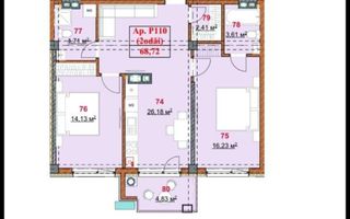 Vânzare, apartament, 2 camere, terasă, strada Grenoble, Botanica - Poză 3