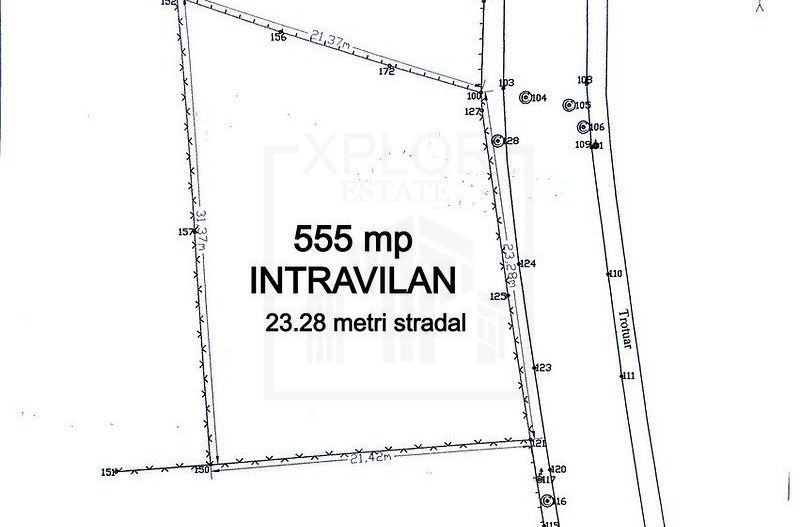 Teren Intravilan 555 mp de Vânzare Bran – Central | 23.28 m Deschidere Stradala - Poză 2