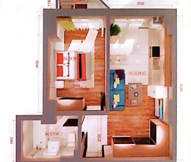 Apartament-living si bucatrie open space+dormitor, 43.4mp-Copou - Poză 4